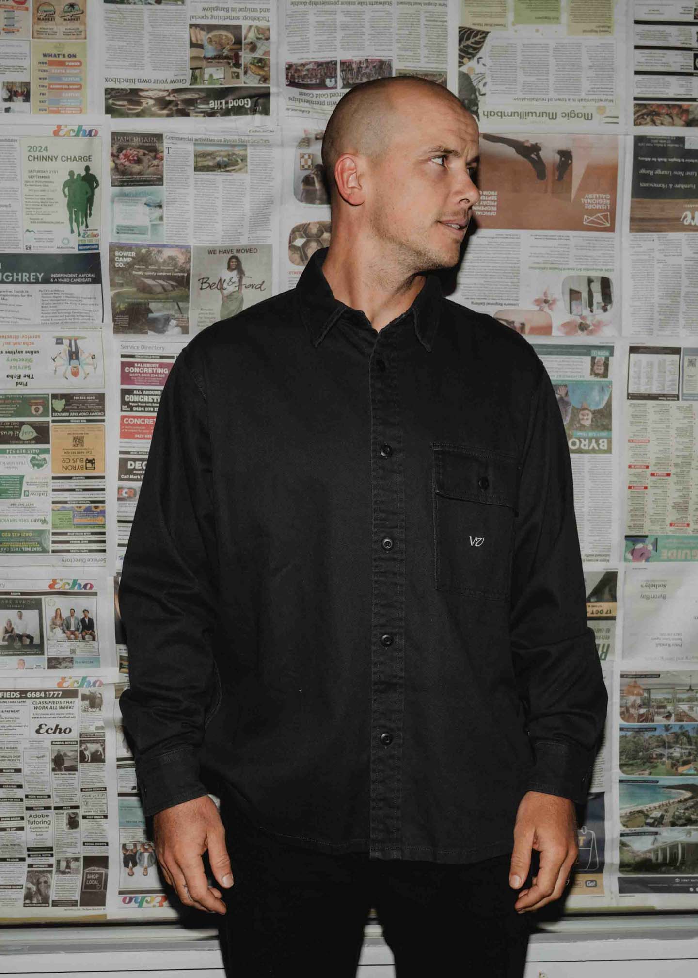 OFF TRACK LS SHIRT : WASHED BLACK