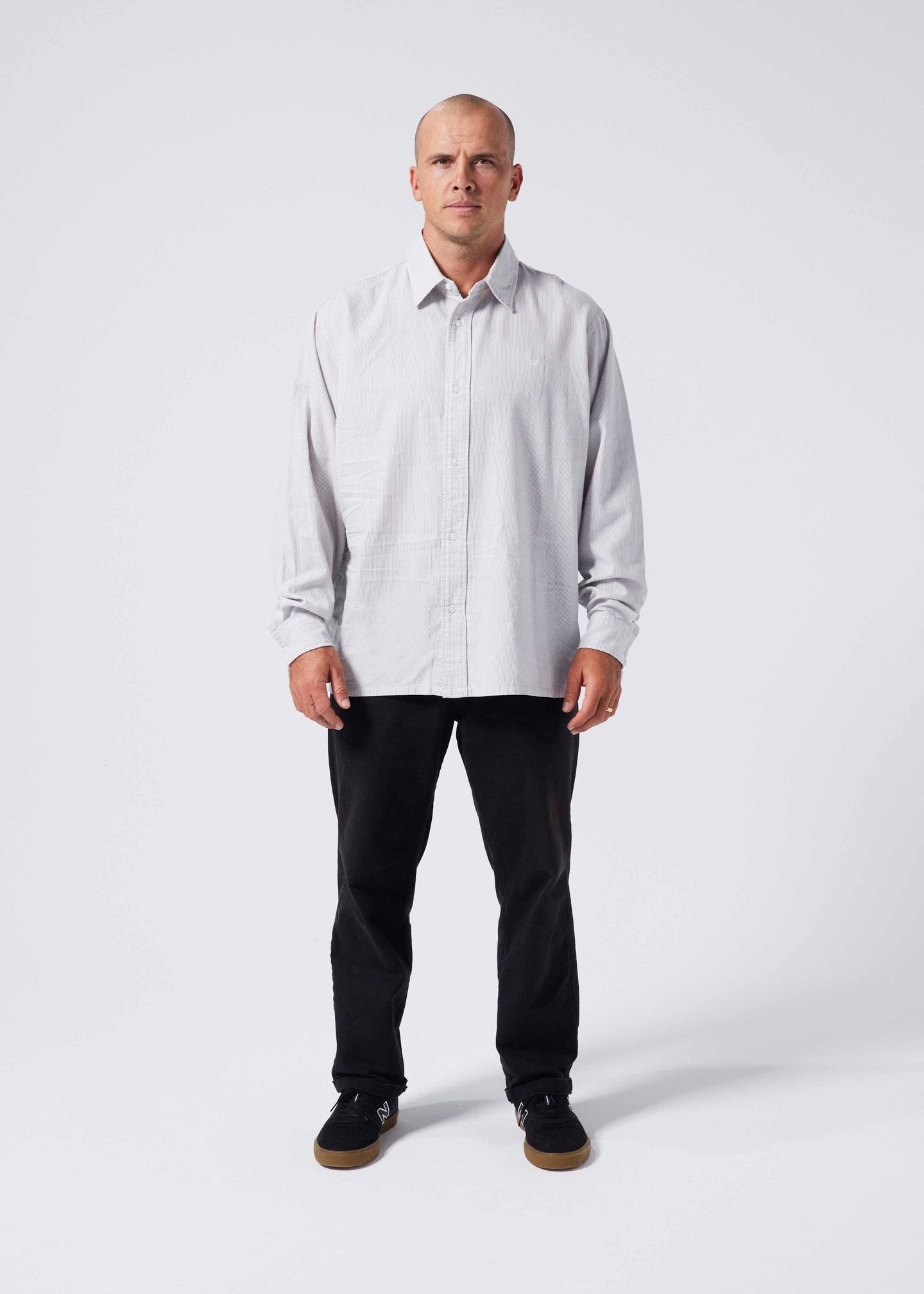 VV STRIPE LS SHIRT : GREY WHITE