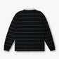 NAVIGATING STRIPES LS RUGBY POLO : BLACK/BLUE