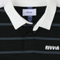 NAVIGATING STRIPES LS RUGBY POLO : BLACK/BLUE